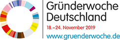 Gründerwoche Deutschland: 12. - 18. November 2018 - Link zur Startseite der Gründerwoche Deutschland